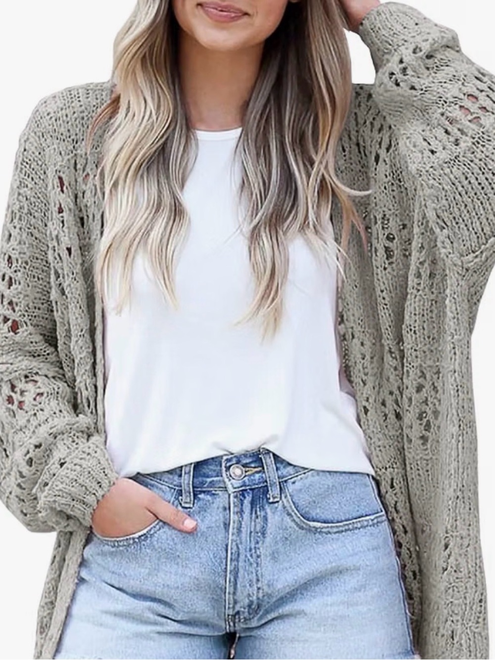Brand New in package Taupe Open Cardigan Sweater Boho style